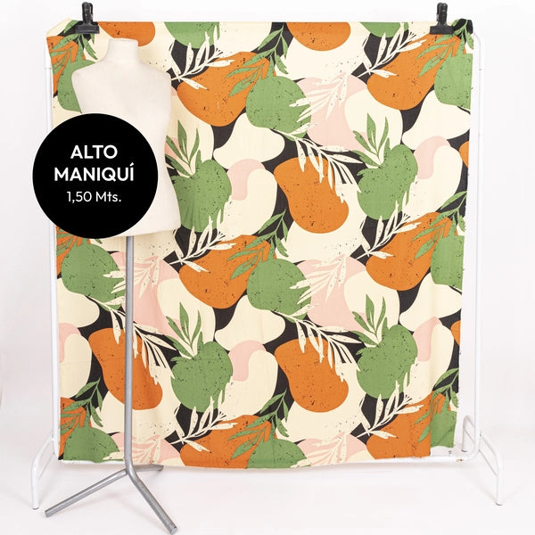 FIBRANA RAYON POPLIN ESTAMPADA NILO