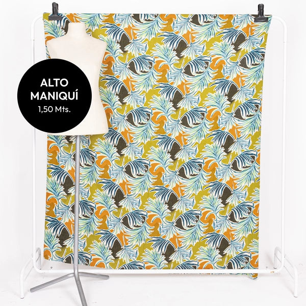 LINO CON LYCRA ESTAMPADO LEAFY