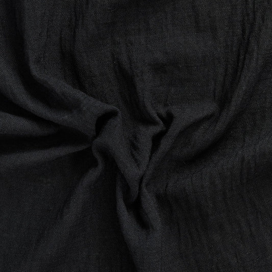 JET BLACK LINO ARRUGADO