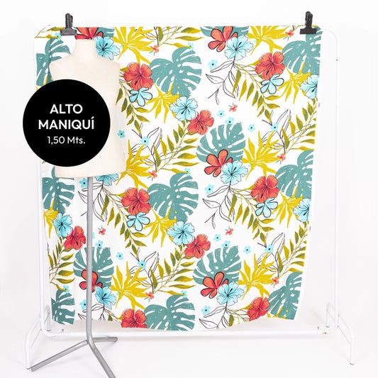 OFF WHITE FIBRANA RAYON POPLIN ESTAMPADA FIJI