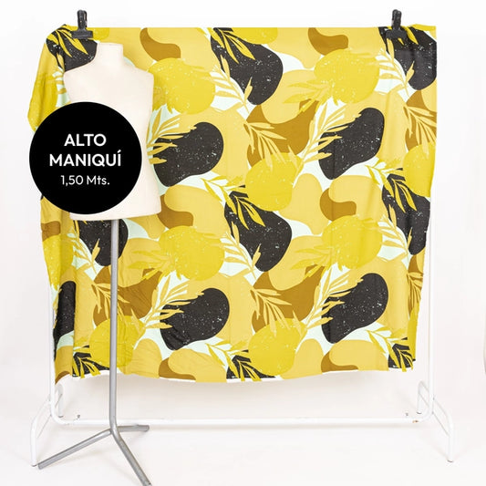 YELLOW FIBRANA RAYON POPLIN ESTAMPADA NILO