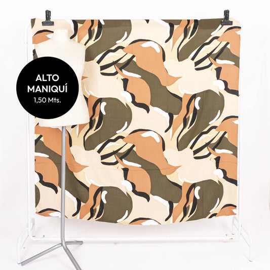 ARMY FIBRANA RAYON POPLIN ESTAMPADA SOFIA