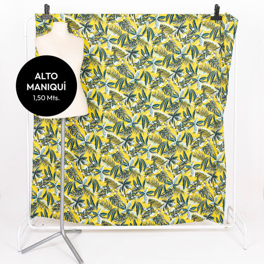 YELLOW FIBRANA RAYON POPLIN ESTAMPADA AMAZONIA
