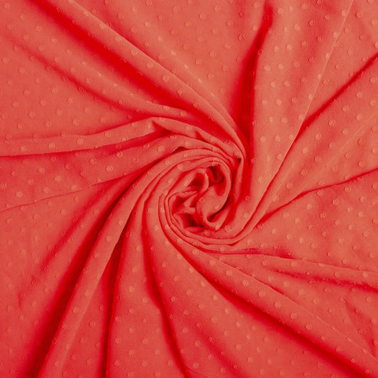 ROJO GASA LUNARES BORDADA