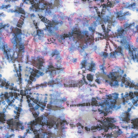 AZUL FRANCIA MICROTUL ELASTIZADO ESTAMPADO SOLEIL