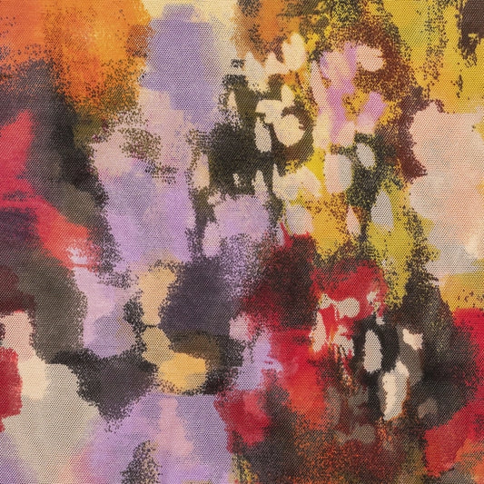 YELLOW - ORANGE MICROTUL ELASTIZADO ESTAMPADO MONET