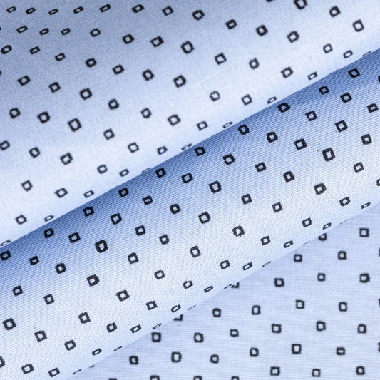 CELESTE POPLIN CON LYCRA ESTAMPADO SQUARE