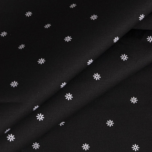 JET BLACK POPLIN CON LYCRA ESTAMPADO DAISY