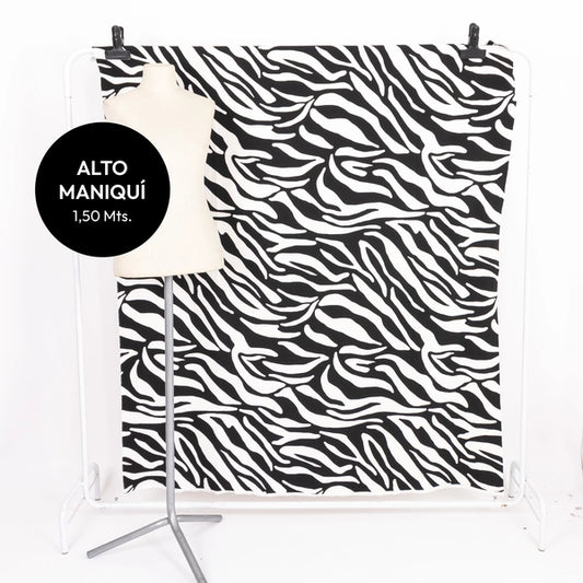 JET BLACK CREPPE SASTRERO BUBALOO KATE ESTAMPADO ZEBRA